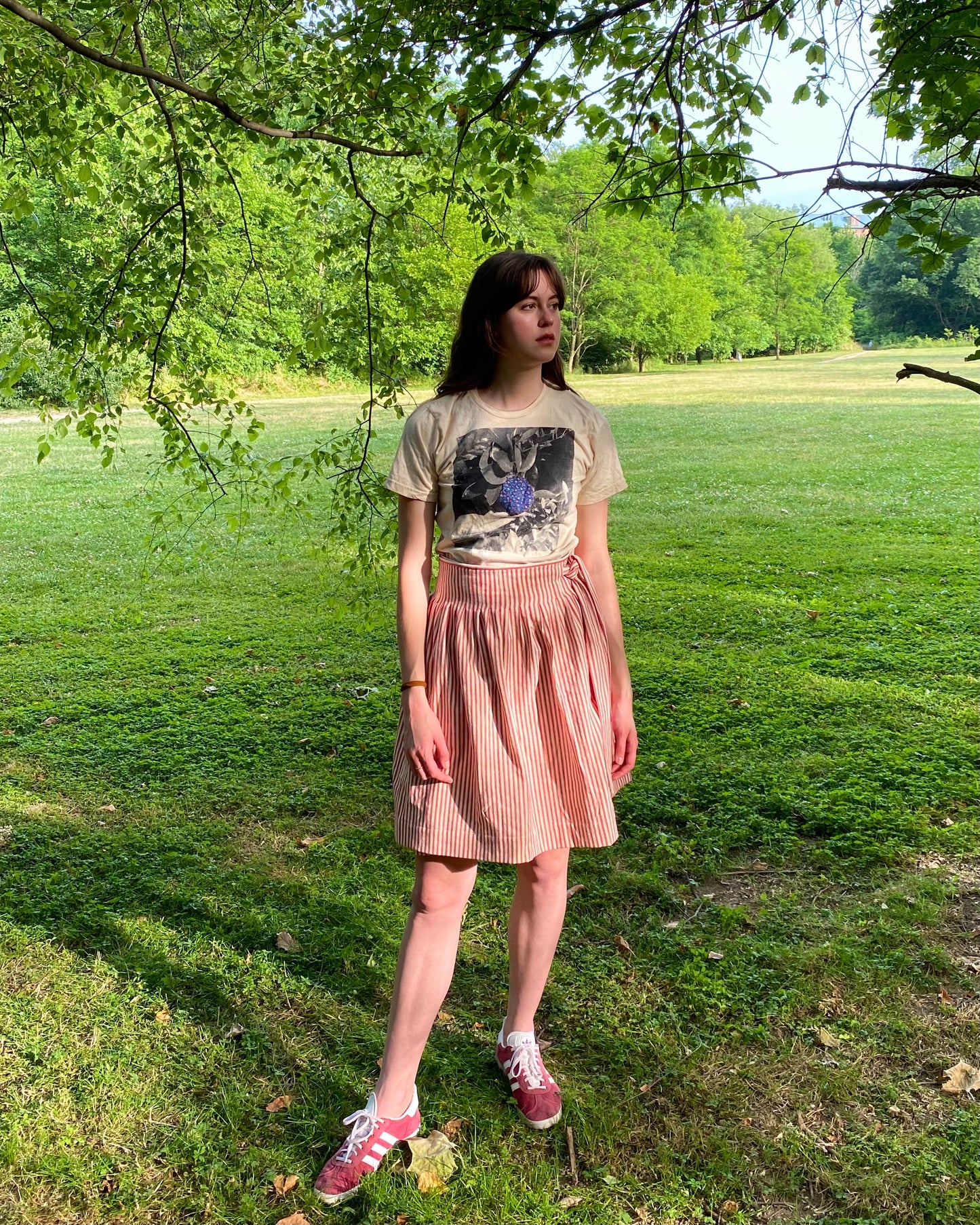 Red Stripe Wrap Skirt