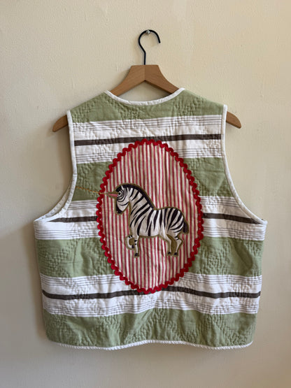 Unicorn Zebra Quilt Vest